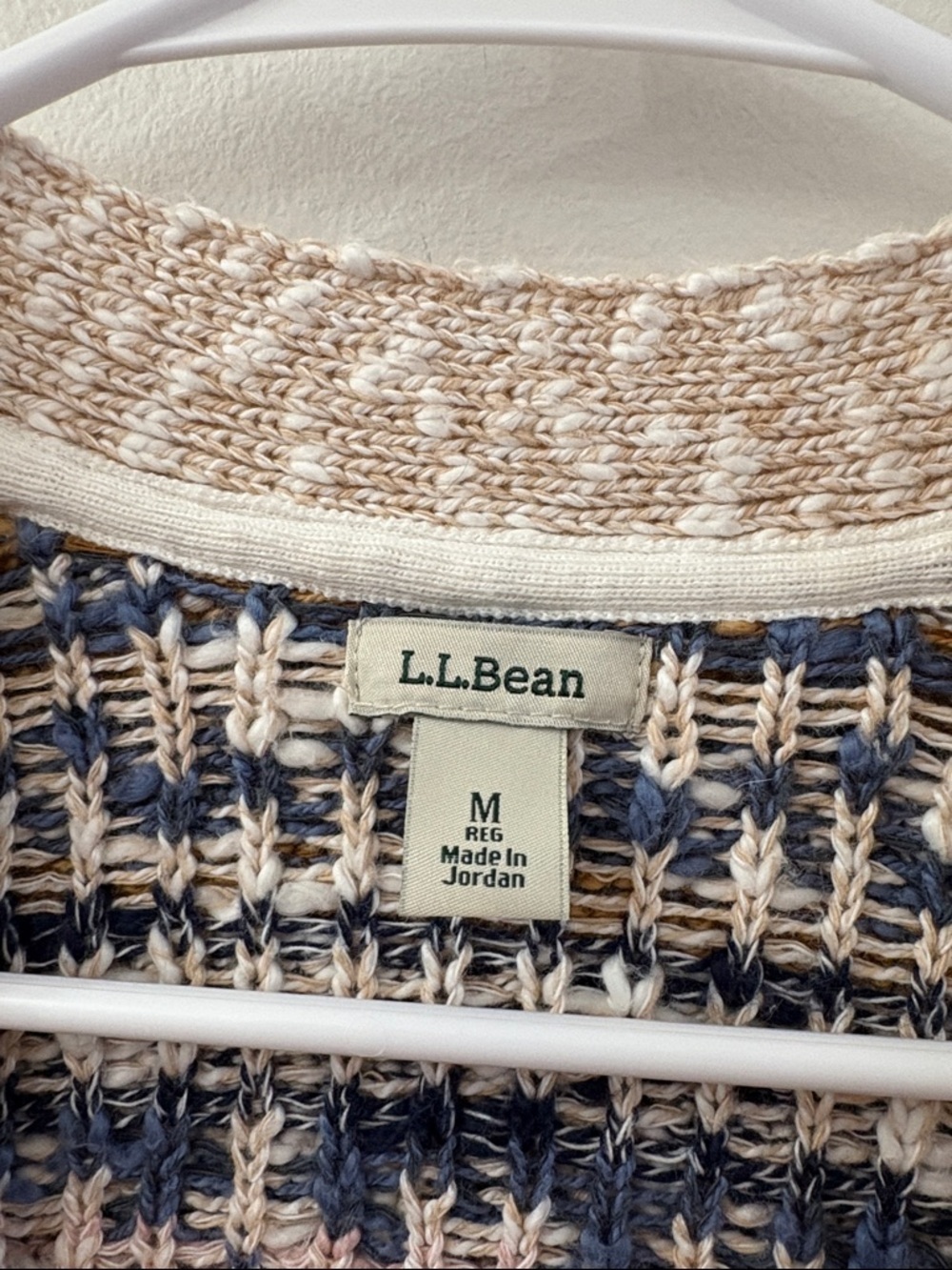 LL Bean Cozy Patterned Open-Front Cardigan Sweater - medium - 100% cotton - Picture 2 of 5